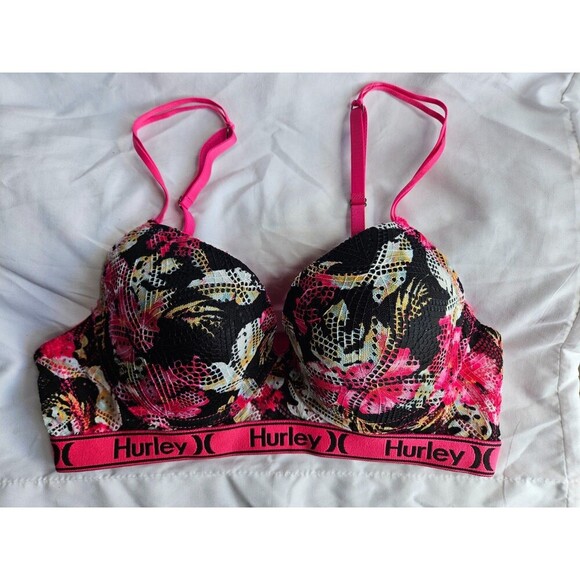 Hurley Other - Hurley Push Up Wireless Bra 36B Soft Floral Sty